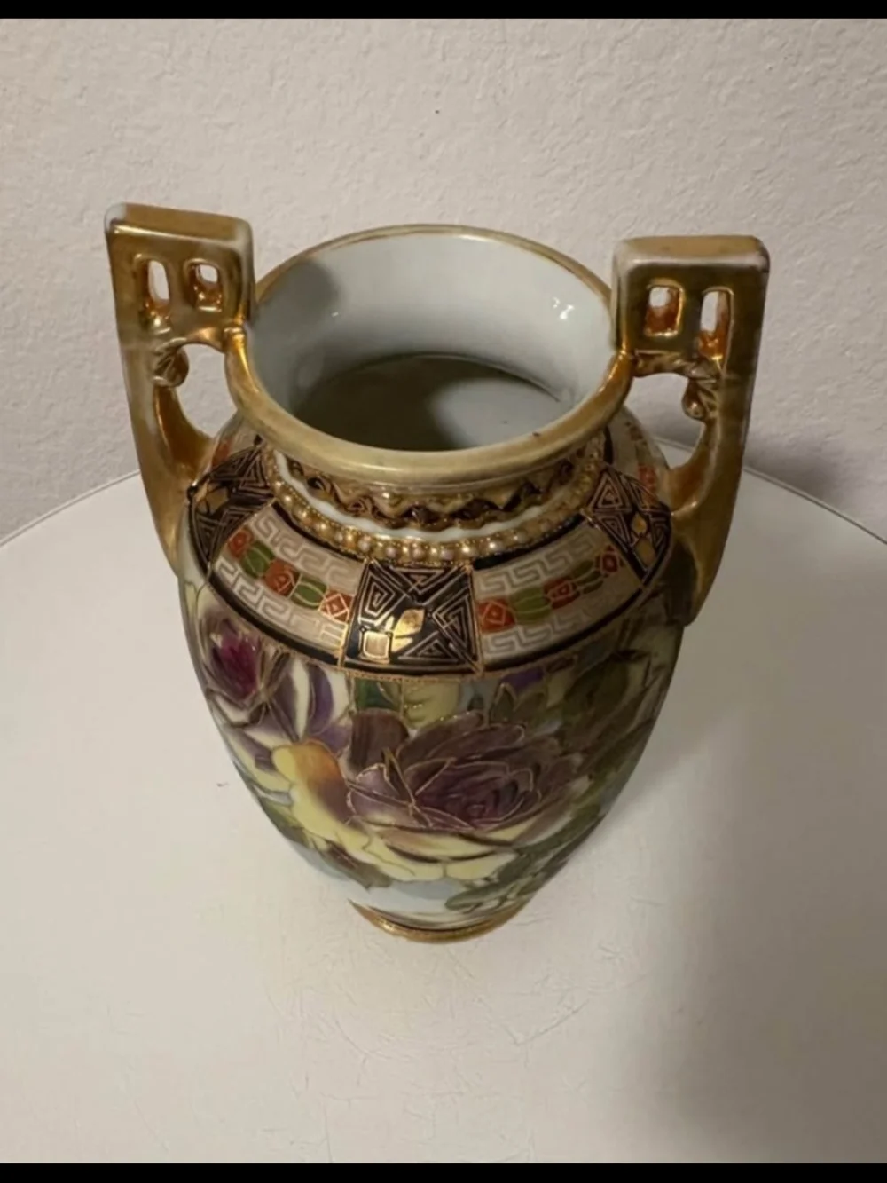 Vintage Nippon Floral Porcelain Vase Hand-Painted